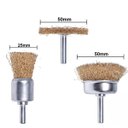 Ver imagem 3 de Jogo de Escova de Aço Circular Copo Furadeira 3 Pçs + Jogo de Escova de Aço com Haste Circular 3 Pçs