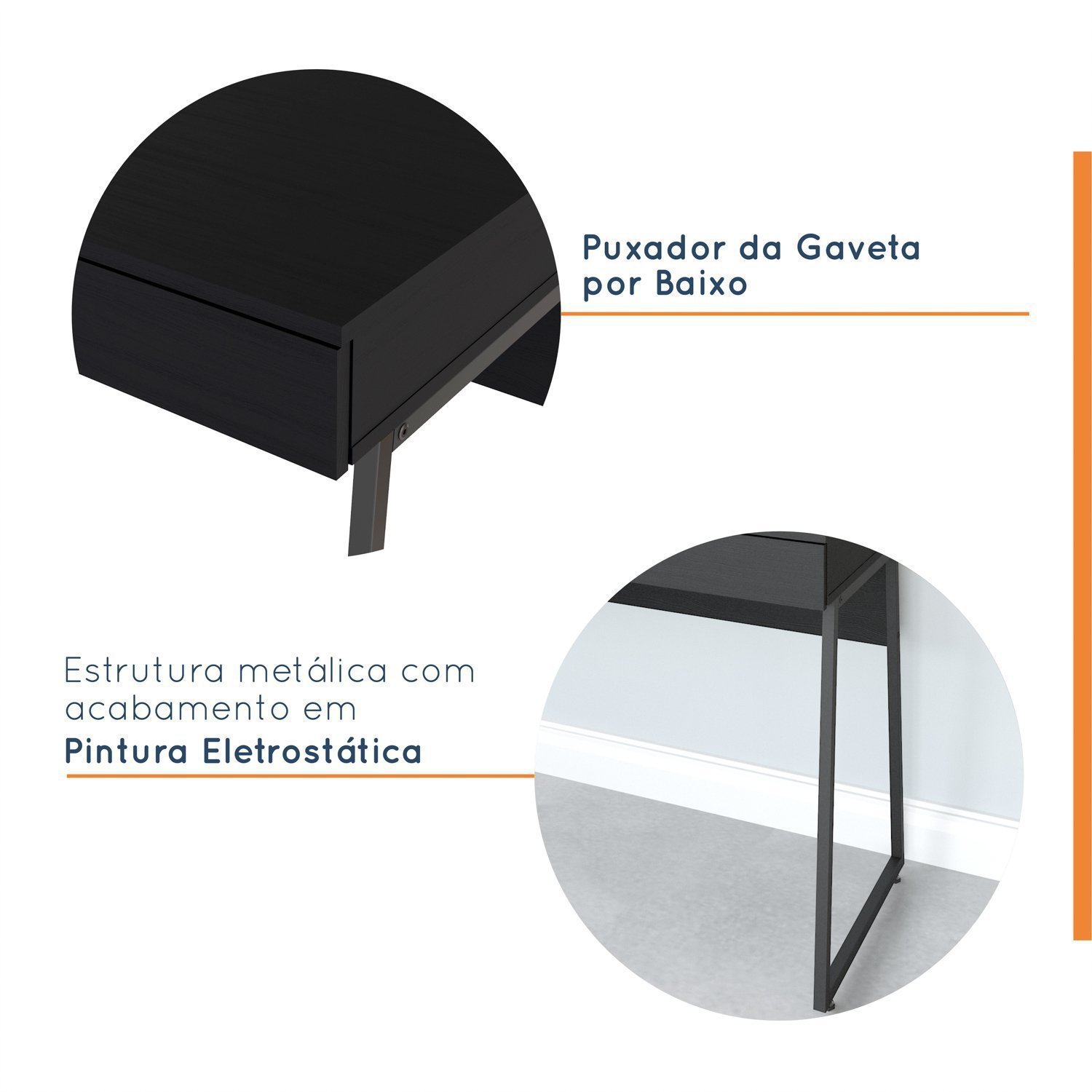 Escrivaninha Industrial 2 Gavetas Concept CabeCasa MadeiraMadeira - 6
