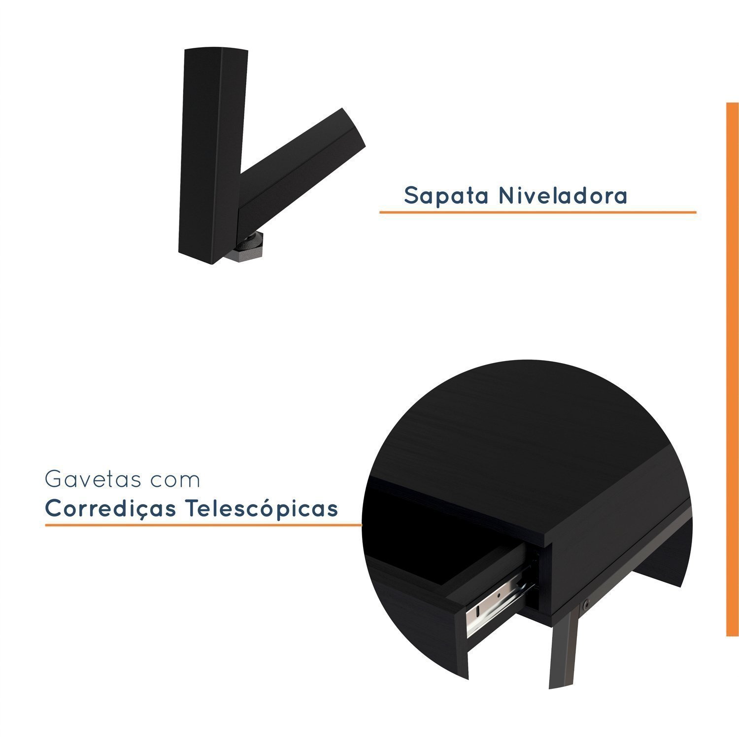 Escrivaninha Industrial 2 Gavetas Concept CabeCasa MadeiraMadeira - 7
