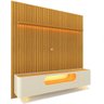 Painel e Rack Nobre Ripado com LED Pés de Vidro 230 Naturale Off White - Gelius - 10
