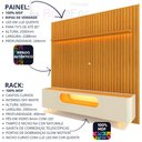 Ver imagem 2 de Painel e Rack Nobre Ripado com LED Pés de Vidro 230 Naturale Off White - Gelius