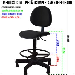 Cadeira Caixa Alta Fixa Executiva Marrom Portaria Recepção Balcão - 4