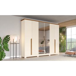Guarda Roupa Casal com Espelho 6 Portas 6 Gavetas Napoli  - 9