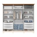 Ver imagem 4 de Guarda Roupa Casal com Espelho 6 Portas 6 Gavetas Napoli Bege/Off White/Nature