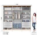 Ver imagem 3 de Guarda Roupa Casal com Espelho 6 Portas 6 Gavetas Napoli Bege/Off White/Nature
