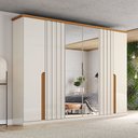 Ver imagem 1 de Guarda Roupa Casal com Espelho 6 Portas 6 Gavetas Napoli 