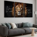 Ver imagem 3 de Kit 3 Quadros Leão Nunca Foi Sorte Sempre Foi Deus Moldura:preta