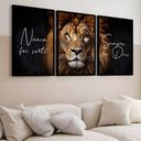 Ver imagem 7 de Kit 3 Quadros Leão Nunca Foi Sorte Sempre Foi Deus Moldura:preta