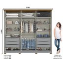 Ver imagem 2 de Guarda Roupa Casal com Espelho 6 Portas 6 Gavetas Napoli Henn