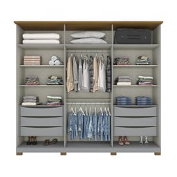 Guarda Roupa Casal com Espelho 6 Portas 6 Gavetas Napoli Henn - 3