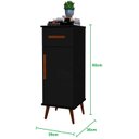 Ver imagem 2 de Balcão / Aparador Romn. 1 Porta + 1 Gaveta Pés Retrô para Bebedouro / Recepção / Cozinha Cor Preto F