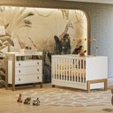 Ver imagem 1 de Quarto de Bebê Fantasia com Cômoda 4410 e Berço 4300 Qmovi Branco Acetinado + Colchão Ortobom