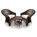 Ver imagem 1 de Conjunto de Poltronas Fibra Sintética Bali - 2 Poltronas + 1 Mesa Centro - Tecido Duna Cru