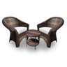 Conjunto de Poltronas Fibra Sintética Bali - 2 Poltronas + 1 Mesa Centro - Tecido Duna Cru - 1