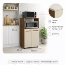 Ver imagem 2 de Balcão Multiuso Luna para Cozinha 2 Portas 1 Gaveta Cor:savana / Off White