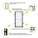 Ver imagem 5 de Cercado Cachorro Grade Portão 98x51cm Pets Dobrável Preto