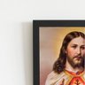 Quadro Jesus Cristo Sagrado Coração Moldura Preta 60x40cm - 2