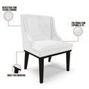 Ver imagem 3 de Kit 10 Cadeiras Estofadas Base Fixa de Madeira Preto Lia Sintético Premium Branco - Ibiza
