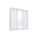 Ver imagem 1 de Guarda Roupa Casal 3 Portas de Correr e 2 Gavetas C/ Espelho e Pés Residence Branco - Demóbile