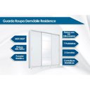 Ver imagem 4 de Guarda Roupa Casal 3 Portas de Correr e 2 Gavetas C/ Espelho e Pés Residence Branco - Demóbile