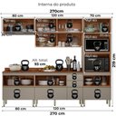 Ver imagem 6 de Cozinha Modulada 5 Pecas 270 Cm Ripado Dp2706 Nogueira Nude Prime Demartez
