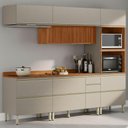 Ver imagem 2 de Cozinha Modulada 5 Pecas 270 Cm Ripado Dp2706 Nogueira Nude Prime Demartez