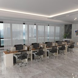 Estação de Trabalho 10 Lugares Office Smart 10 Mesas 8 Armários 1 Aparador - 3