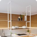 Ver imagem 1 de Nicho Branco Prateleira Suspensa Teto Cozinha Madeirado 60cm
