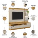 Ver imagem 3 de Painel para Tv 70 Pol com Rack Bancada 238cm Real L06 Tauari/off White - Mpozenato