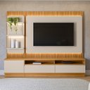 Ver imagem 2 de Painel para Tv 70 Pol com Rack Bancada 238cm Real L06 Tauari/off White - Mpozenato