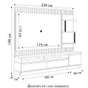 Ver imagem 4 de Painel para Tv 70 Pol com Rack Bancada 238cm Real L06 Tauari/off White - Mpozenato