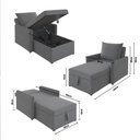 Ver imagem 3 de Sofá 3 em 1 Chaise, Cama e Baú Neve Cinza Estofama