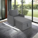 Ver imagem 2 de Sofá 3 em 1 Chaise, Cama e Baú Neve Cinza Estofama