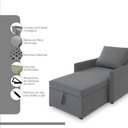 Ver imagem 4 de Sofá 3 em 1 Chaise, Cama e Baú Neve Cinza Estofama