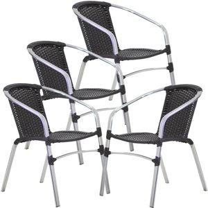 Conjunto 4 Cadeiras Floripa em Alumínio para Área, Cozinha, Jardim Trama Original