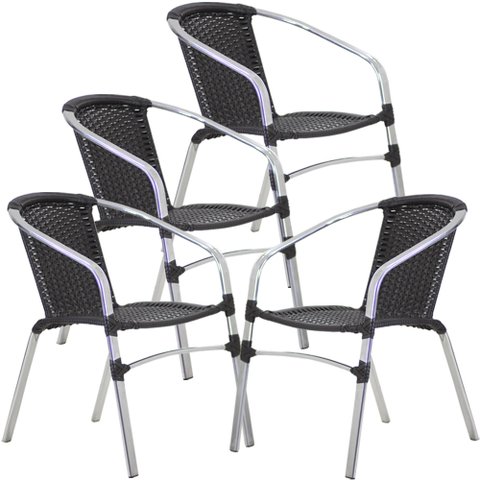 Conjunto 4 Cadeiras Floripa em Alumínio para Área, Cozinha, Jardim Trama Original