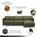 Ver imagem 3 de Sofá Decorativo Karine 6 Lugares Sala de Estar 360cm com Chaise Pés em Aço Couro Fendi G88 - Gran Be