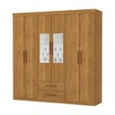 Ver imagem 2 de Guarda-Roupa Solteiro com Espelhos 6 Portas e 2 Gavetas 153cm Multimóveis CR35569 Madeirado