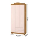 Ver imagem 5 de Kit Lara Cômoda e Guarda Roupas Clean Moderno Mdf Resistente:nature Rosa