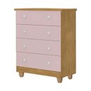 Ver imagem 3 de Kit Lara Cômoda e Guarda Roupas Clean Moderno Mdf Resistente:nature Rosa