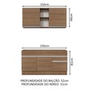 Ver imagem 4 de Armário de Cozinha Compacta 150cm Rustic Glamy Madesa 02