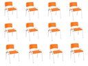 Ver imagem 2 de Kit 12 Cadeira Iso Infantil Creche, Escola Base Branco Laranja