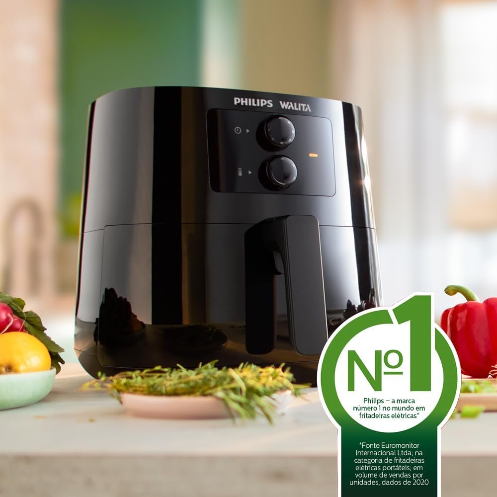 Fritadeira Airfryer Série 3000, Philips Walita, com 6.2l de Capacidade, Preta, 2000w, 110v - Hd9206/ - 2