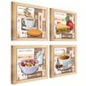 Quadro Decorativo Cozinha Café Padaria Copa 20x20cm Kit 4 un Arte na Arte Moldura Preta - 2
