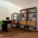 Ver imagem 1 de Kit 3 Peças 1 Escrivaninha 2 Estantes Match