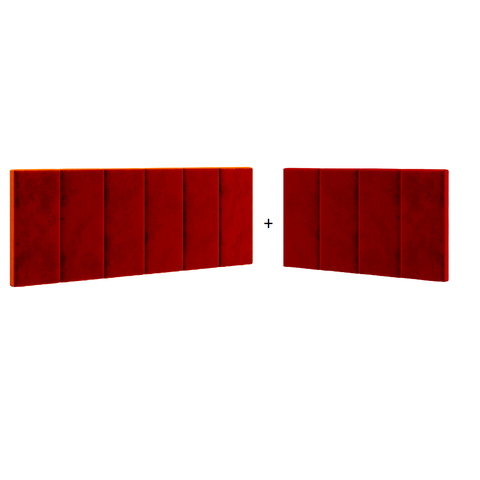 Cabeceira em L para Cama Box Solteiro Proteção Lateral Estofada - Vermelho Suede