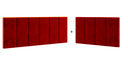 Ver imagem 1 de Cabeceira em L para Cama Box Solteiro Proteção Lateral Estofada - Vermelho Suede