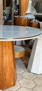 Ver imagem 2 de Mesa de Jantar Cone Base Oitavada Mel com Tampo Duplo 90cm Mel/off/mel Redondo ****somente a Mesa***