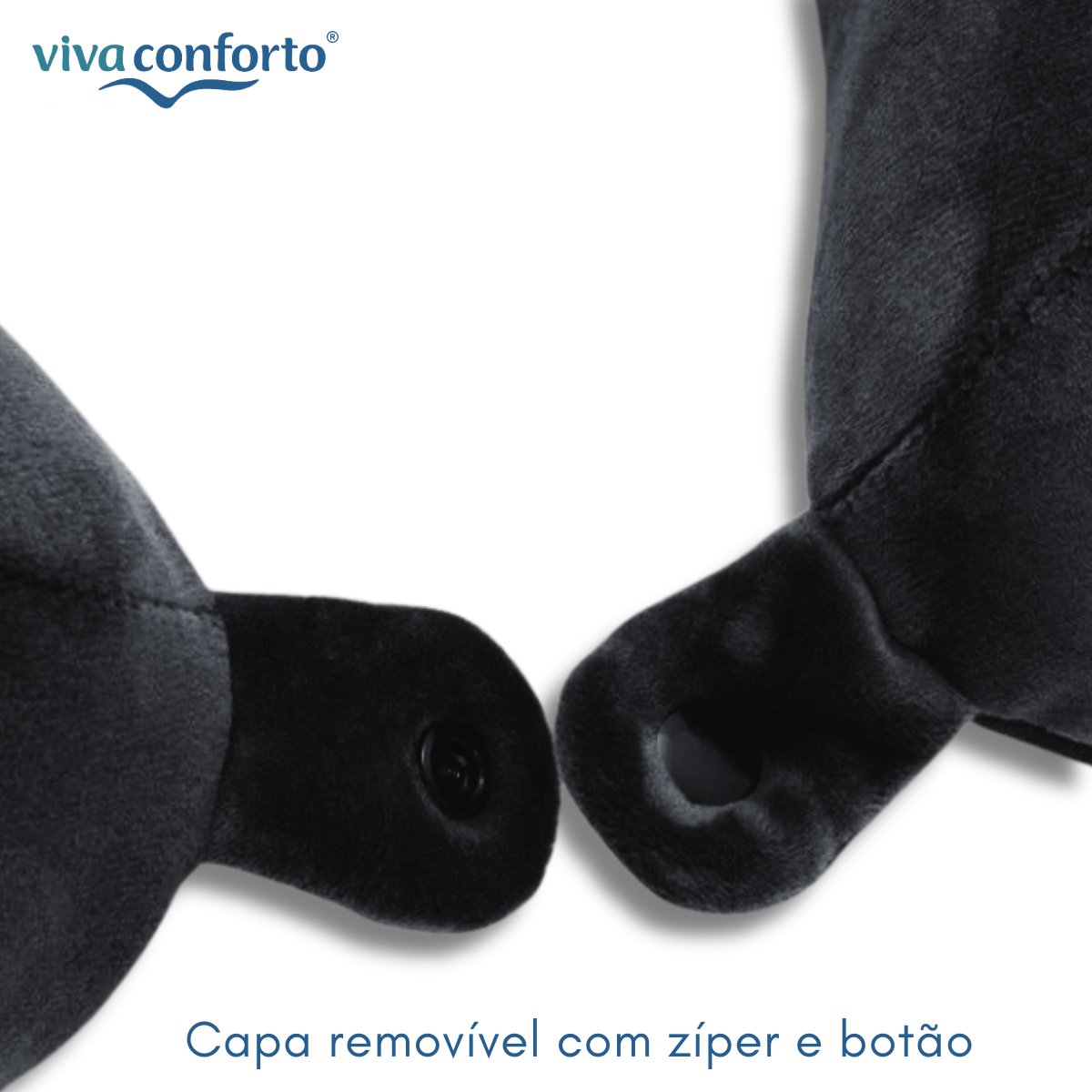 Travesseiro de Viagem Ergonômico Viva Conforto Preto - 4