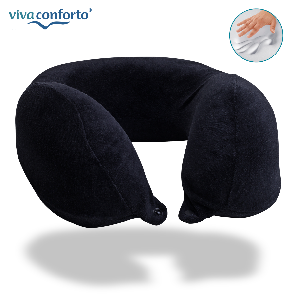 Travesseiro de Viagem Ergonômico Viva Conforto Preto - 2